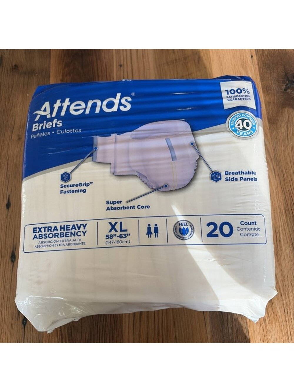 Attends Briefs XL Extra Heavy Absorbency 20 Ct